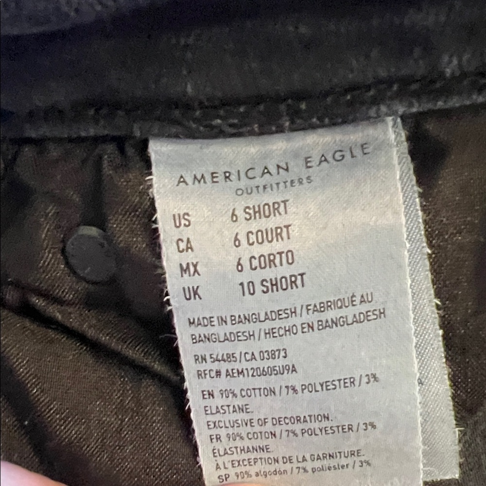 American Eagle Outfitters Black Skinny Jeans with Frayed Hem - Picture 3 of 8